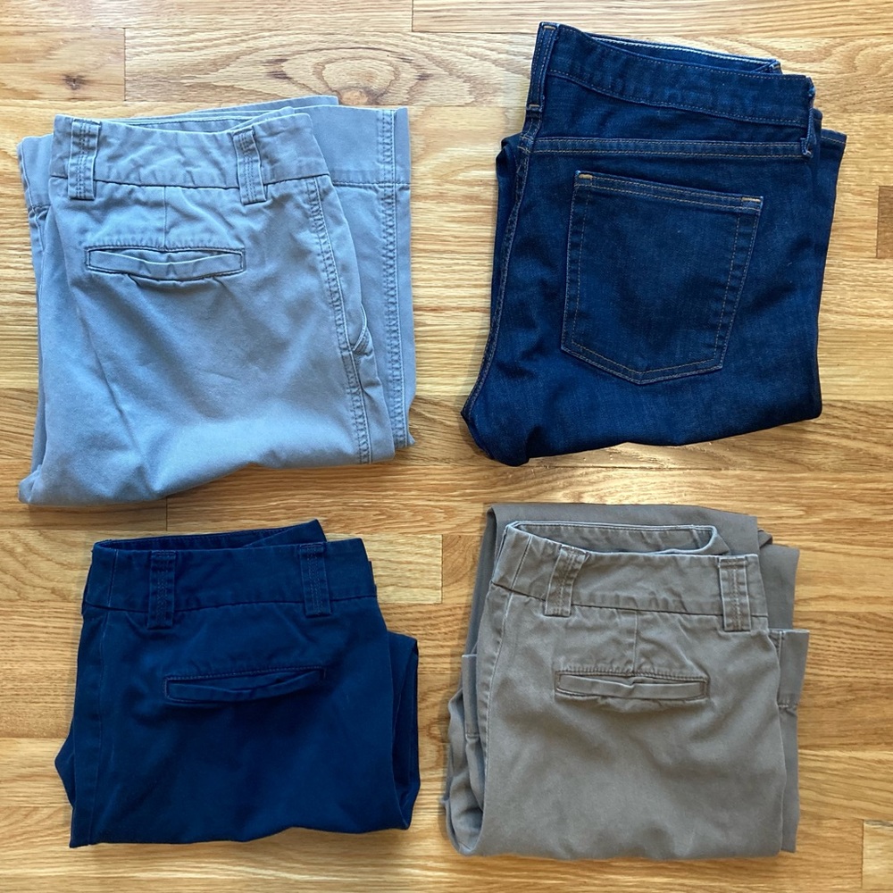 👖4 PAIR 👖 LOT CHINOS + JEANS / J. Crew 😀😀😀